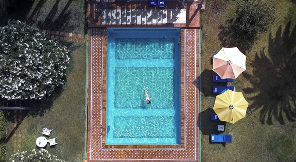 Beheizter Pool von oben